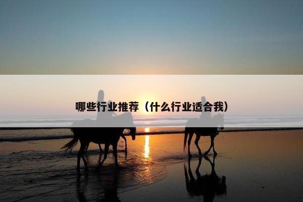 哪些行业推荐（什么行业适合我）