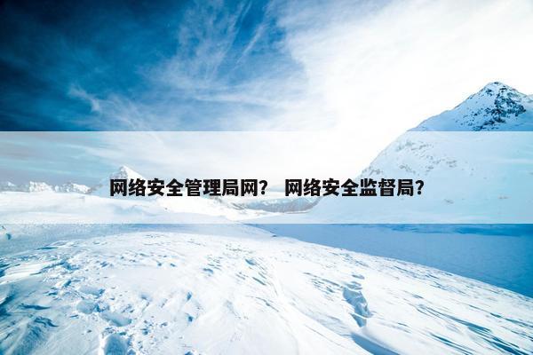 网络安全管理局网？ 网络安全监督局？