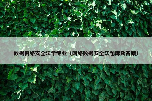 数据网络安全法学专业（网络数据安全法题库及答案）