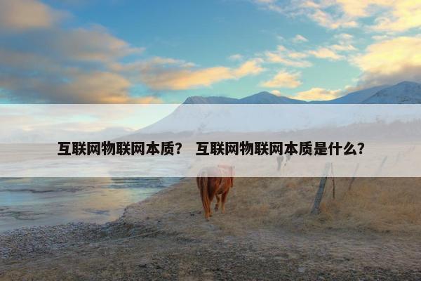 互联网物联网本质？ 互联网物联网本质是什么？
