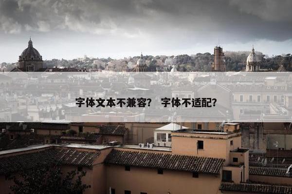 字体文本不兼容？ 字体不适配？