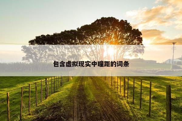 包含虚拟现实中瞳距的词条