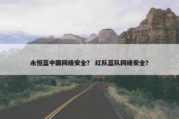 永恒蓝中国网络安全？ 红队蓝队网络安全？