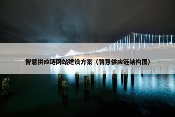 智慧供应链网站建设方案（智慧供应链结构图）