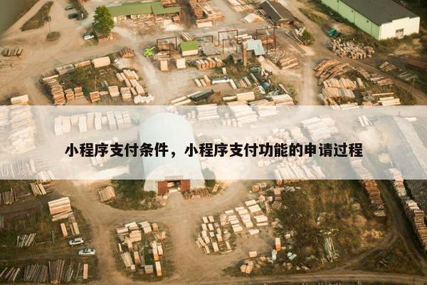 小程序支付条件，小程序支付功能的申请过程