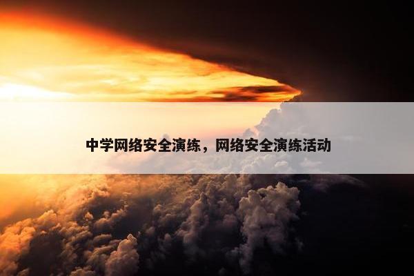 中学网络安全演练，网络安全演练活动