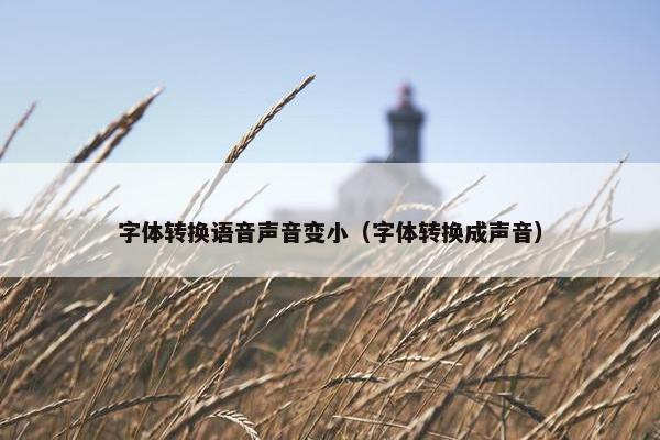 字体转换语音声音变小（字体转换成声音）