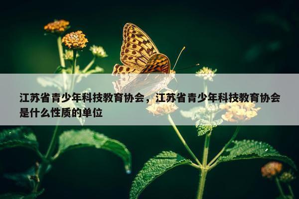 江苏省青少年科技教育协会，江苏省青少年科技教育协会是什么性质的单位