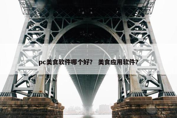 pc美食软件哪个好？ 美食应用软件？