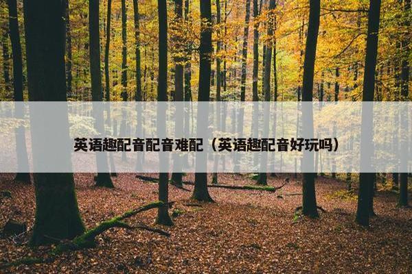 英语趣配音配音难配（英语趣配音好玩吗）