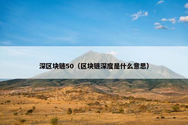 深区块链50（区块链深度是什么意思）