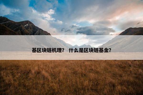 基区块链机理？ 什么是区块链基金？