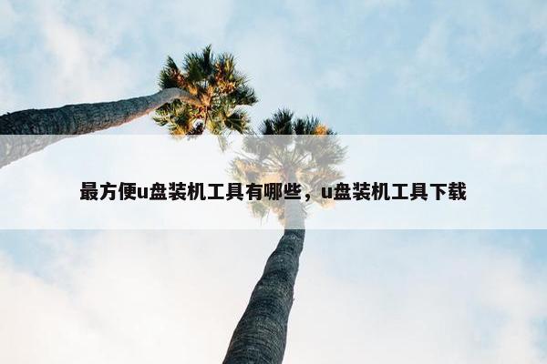 最方便u盘装机工具有哪些，u盘装机工具下载