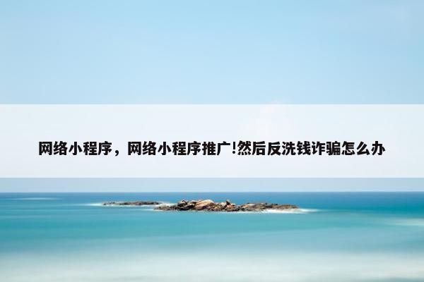 网络小程序，网络小程序推广!然后反洗钱诈骗怎么办