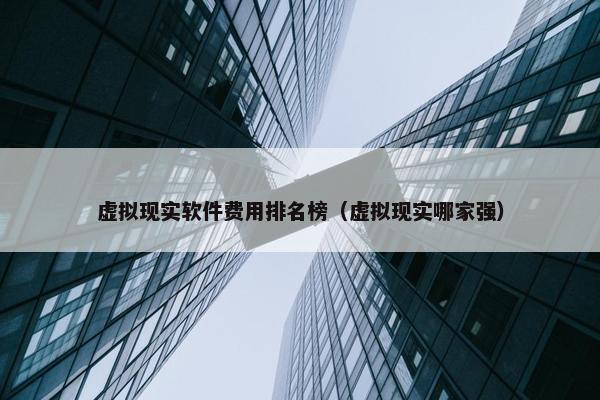 虚拟现实软件费用排名榜（虚拟现实哪家强）