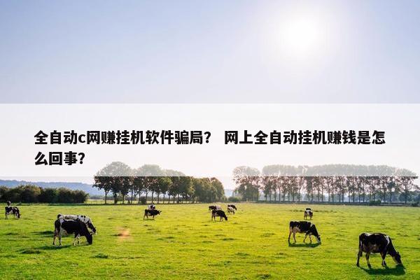 全自动c网赚挂机软件骗局？ 网上全自动挂机赚钱是怎么回事？
