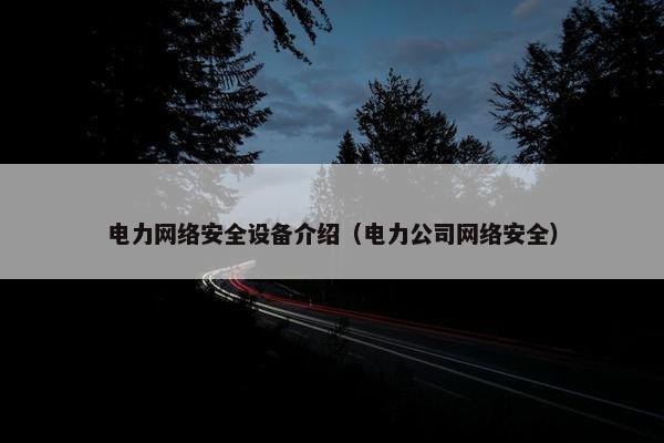 电力网络安全设备介绍（电力公司网络安全）