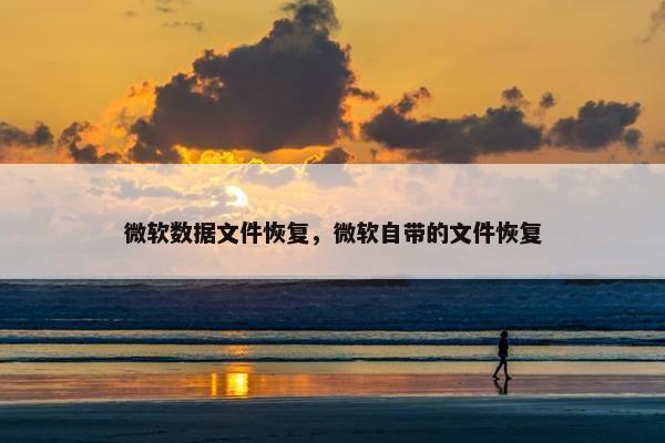 微软数据文件恢复，微软自带的文件恢复