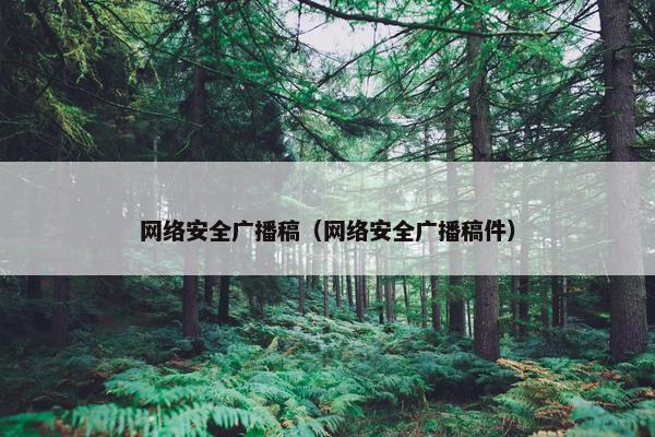 网络安全广播稿（网络安全广播稿件）