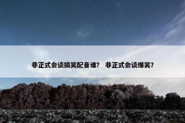非正式会谈搞笑配音谁？ 非正式会谈爆笑？