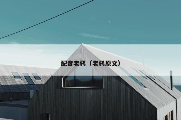 配音老鸦（老鸦原文）