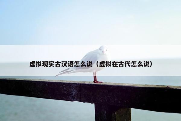 虚拟现实古汉语怎么说（虚拟在古代怎么说）