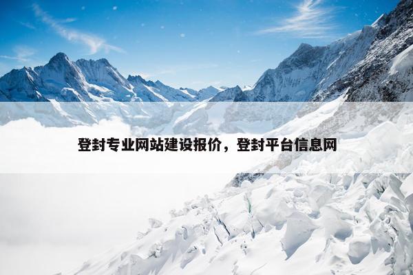 登封专业网站建设报价，登封平台信息网