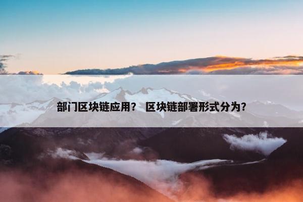 部门区块链应用？ 区块链部署形式分为？