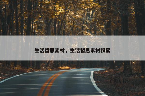 生活哲思素材，生活哲思素材积累