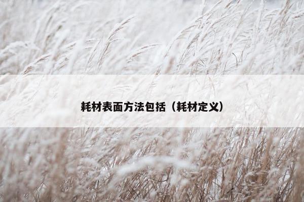 耗材表面方法包括（耗材定义）