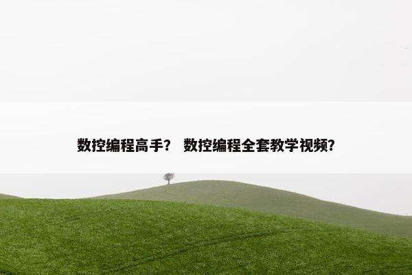 数控编程高手？ 数控编程全套教学视频？