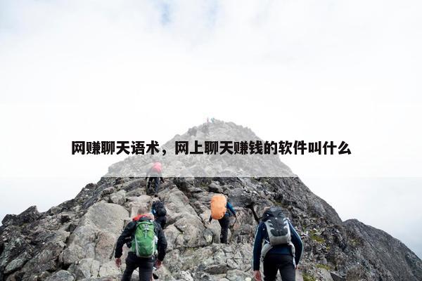 网赚聊天语术，网上聊天赚钱的软件叫什么