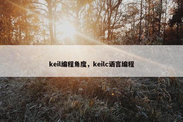 keil编程角度，keilc语言编程