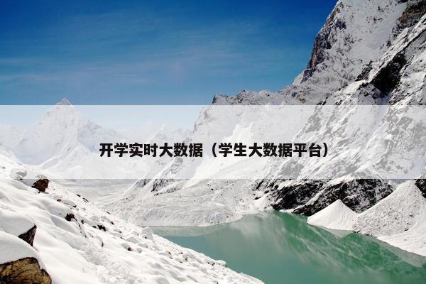 开学实时大数据（学生大数据平台）