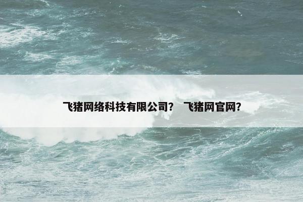 飞猪网络科技有限公司？ 飞猪网官网？
