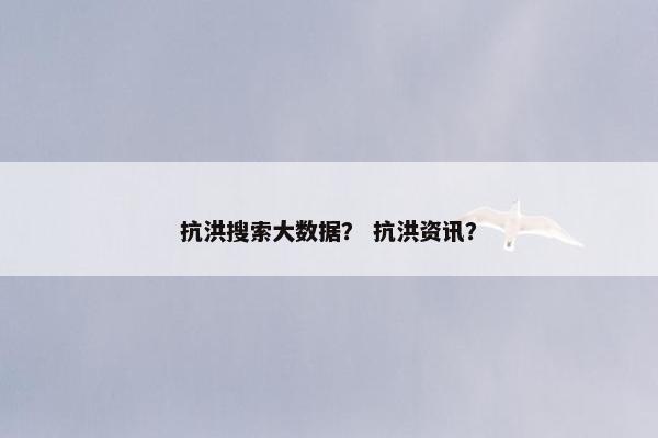 抗洪搜索大数据？ 抗洪资讯？