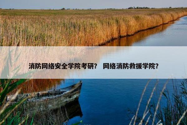 消防网络安全学院考研？ 网络消防救援学院？