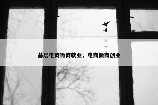 基层电商微商就业，电商微商创业