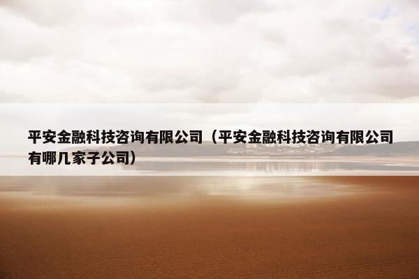 平安金融科技咨询有限公司（平安金融科技咨询有限公司有哪几家子公司）