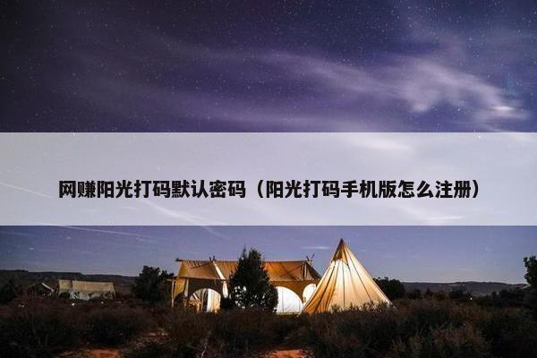 网赚阳光打码默认密码（阳光打码手机版怎么注册）