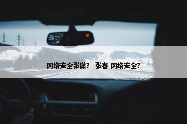 网络安全张潇？ 张睿 网络安全？