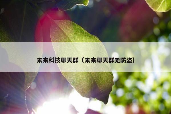 未来科技聊天群（未来聊天群无防盗）