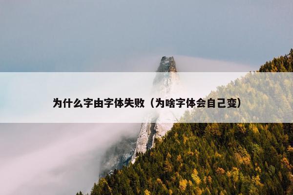 为什么字由字体失败（为啥字体会自己变）