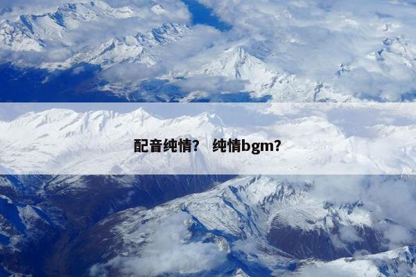 配音纯情？ 纯情bgm？