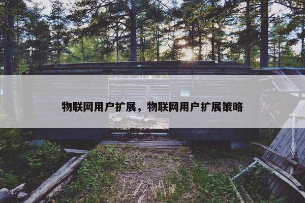 物联网用户扩展，物联网用户扩展策略