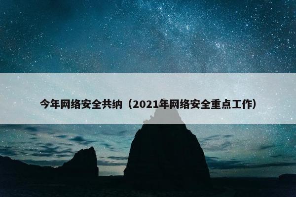 今年网络安全共纳（2021年网络安全重点工作）