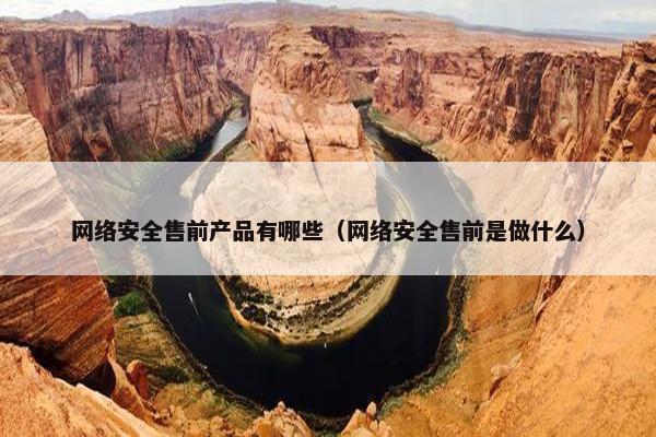 网络安全售前产品有哪些（网络安全售前是做什么）