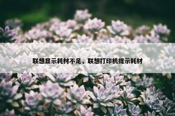 联想显示耗材不足，联想打印机提示耗材