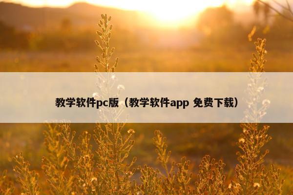 教学软件pc版（教学软件app 免费下载）