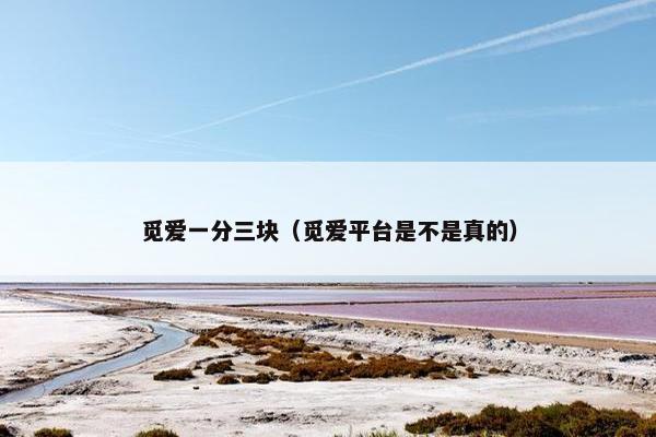 觅爱一分三块（觅爱平台是不是真的）